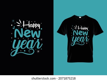 happy new year typography vector design template