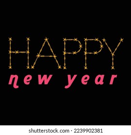 Happy new year typography vector design