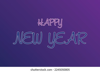 Happy New Year typography vector design. Text on pink background. Celebrate the new year festival. Happy New Year typography poster, and t-shirt design. Wishing all by text message. 