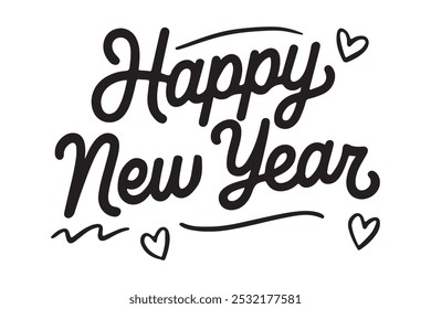 happy new year typography vector design illustration 