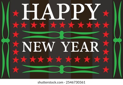 Happy new year typography vector art illustration 