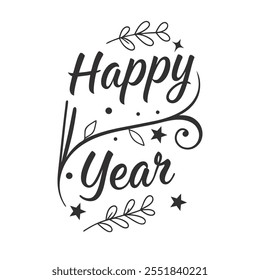 Feliz año Nuevo Vector de tipografía