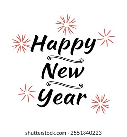 Happy New Year typography vector