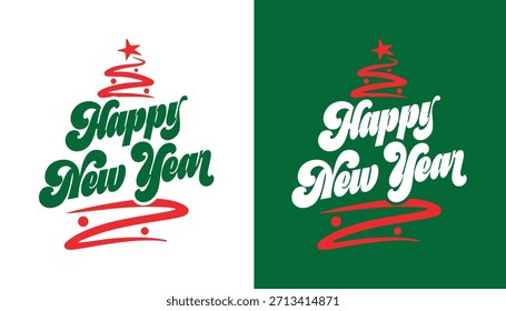 Feliz Año Nuevo Tipografía Diseño de Vectores