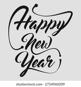Happy New Year Typografie Vektordesign-Illustration | EPS | Vektorgrafik, Dekorativ, Kalligrafie, Schriftzug