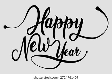 Happy New Year Typografie Vektordesign-Illustration | EPS | Vektorgrafik, Dekorativ, Kalligrafie, Schriftzug