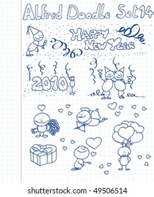 A happy new year / valentine collection of doodles