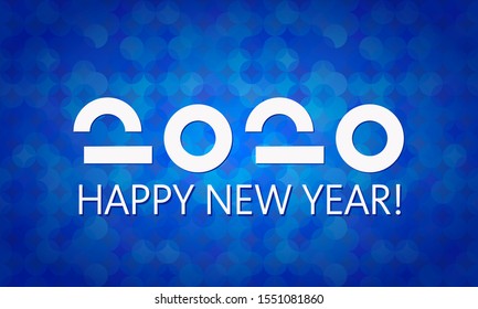 Happy New Year vector 2020. Banner template. Abstract background, geometric pattern. Simple and elegant greeting card design. Original, unusual date.