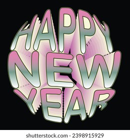 happy new year vector 3D, Greeting card