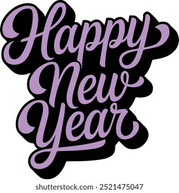 Happy new year vector art illustration.