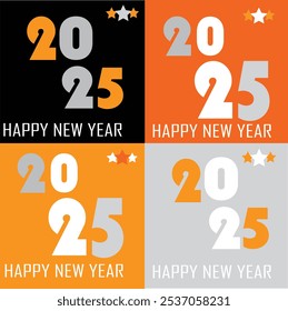 happy new year vector art design. creative, retro, print, flyer, geometric, style, year, colorful, party, sign, holiday, concept, 