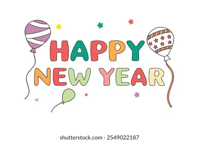 HAPPY NEW YEAR Vector art illustration