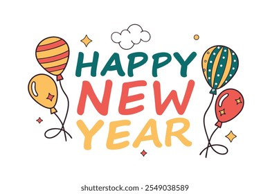 Ilustración de Artes vectoriales de feliz año Nuevo