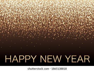 Schöne Neujahrs-Vektorhintergrund-Illustration mit goldenem Glitter-Teilchen-Licht.