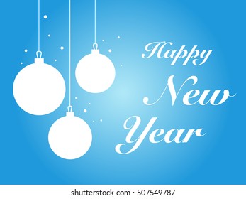 Happy new year vector blue background