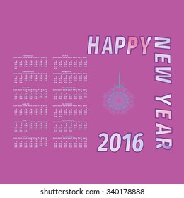 happy new year vector calendar 