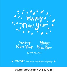 happy new year / vector - calligraphy
