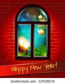 Happy New Year vector card or background.