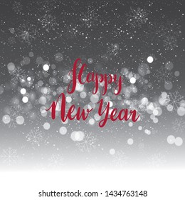 Happy New Year. Vector card design with custom caligraphy.