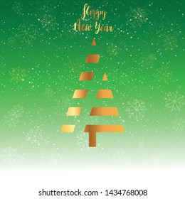 Happy New Year. Vector card design with custom caligraphy.