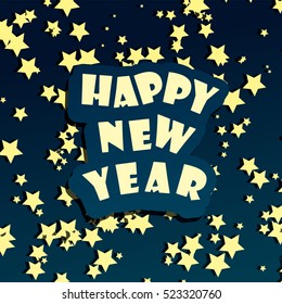 Happy new year vector card template. Decorative greeting holiday banner background.