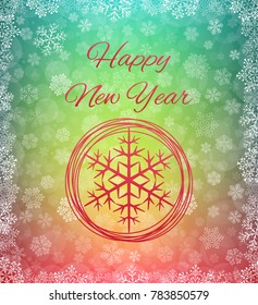  Happy New Year. Vector card.
