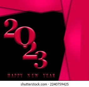 Happy new year vector celebration and decoration black and pink new card holiday abstract greeting  winter season fun festive elegant invitation present vintage shape poster black event sign party .