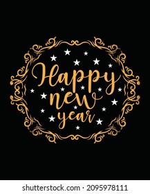 Happy New Year Vector Custom T-Shirt Design