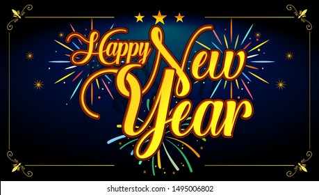 Happy New Year Vector Design. Banner Vector Template. 2020.