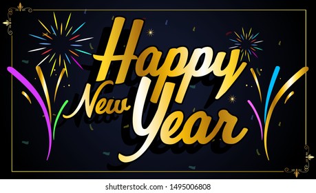 Happy New Year Vector Design. Banner Vector Template. 2020.