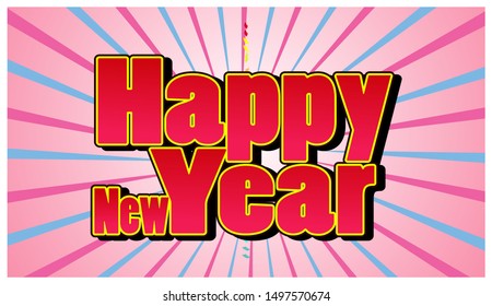 Happy New Year Vector Design. New Year Banner Vector Template. 2020. 