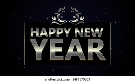 Happy New Year Vector Design. New Year Banner Vector Template. 2020. 