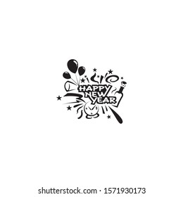Happy New Year vector design and text 