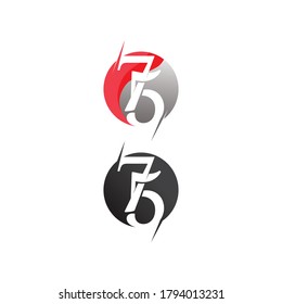 Happy New Year vector design and text number 75