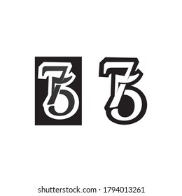 Feliz Año Nuevo diseño vectorial y número de texto 75