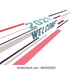 Happy New Year. Vector design for new year greeting card, banner, cover, page, presentation or web. EPS 10.