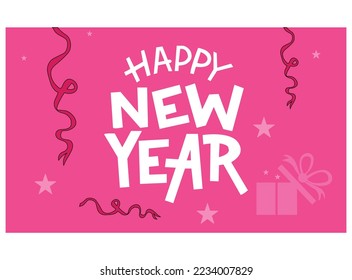 happy new year vector design and illustration.