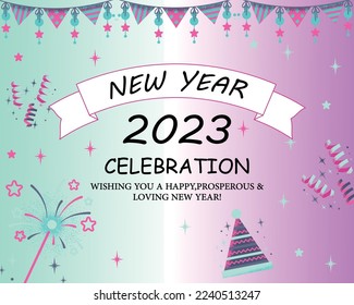 happy new year vector design