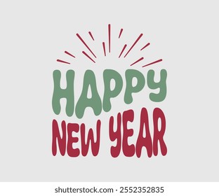 Happy New Year Vector Design, Happy New Year Design, Handmade calligraphy vector illustration, Illustration for prints on t-shirt and bags, posters