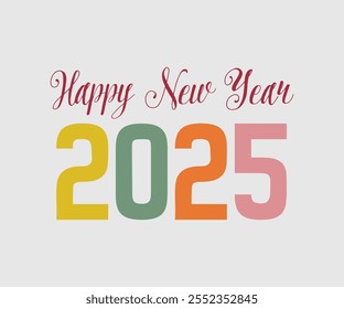 Happy New Year Vector Design, Happy New Year Design, Handmade calligraphy vector illustration, Illustration for prints on t-shirt and bags, posters