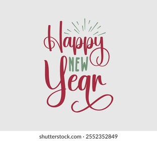 Happy New Year Vector Design, Happy New Year Design, Handmade calligraphy vector illustration, Illustration for prints on t-shirt and bags, posters