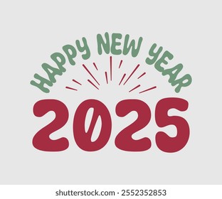 Happy New Year Vector Design, Happy New Year Design, Handmade calligraphy vector illustration, Illustration for prints on t-shirt and bags, posters