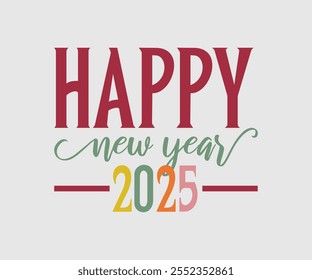 Happy New Year Vector Design, Happy New Year Design, Handmade calligraphy vector illustration, Illustration for prints on t-shirt and bags, posters