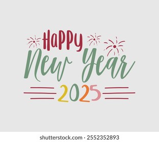 Happy New Year Vector Design, Happy New Year Design, Handmade calligraphy vector illustration, Illustration for prints on t-shirt and bags, posters