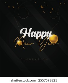 Happy new year vector design sparkle background greeting card design for happy new year