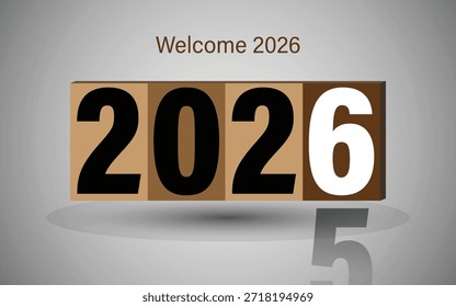Feliz Año Nuevo Diseño de Vector 2026