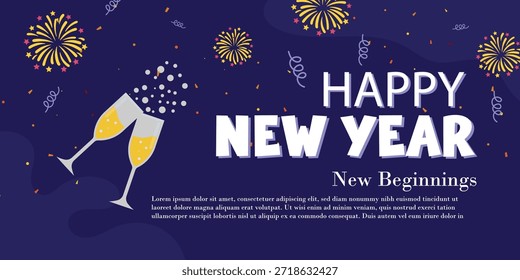 Happy new year vector design template
