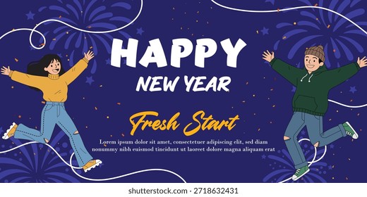Happy new year vector design template