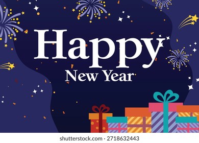 Feliz año nuevo Vector Plantilla de diseño
