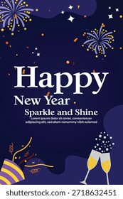 Happy new year vector design template